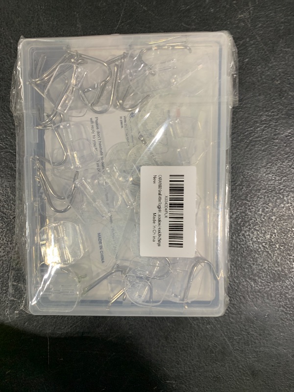 Photo 1 of CARAINBO 20 Hooks-25 Removable Strips, Small Clear Wire Hooks Value Pack, Damage Free Hanging Wall Hooks with Adhesive Strips, Removes Cleanly, No Tools Utility Hooks for Hanging Decorations