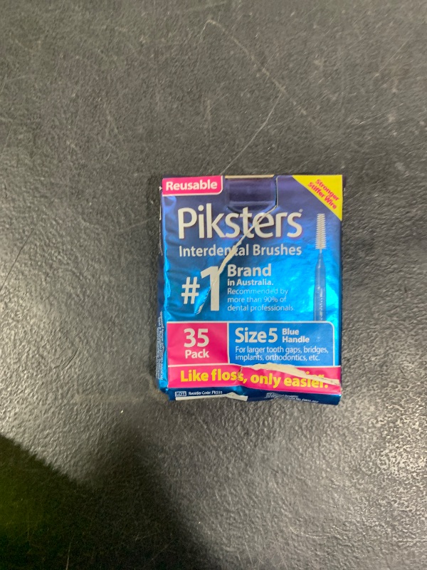 Photo 1 of Piksters Interdental Brushes, 35 pk, Size 5, Interdental Tooth Brush for Large Gaps, Gum Soft Bristles for Plaque Removal, Safe for Braces