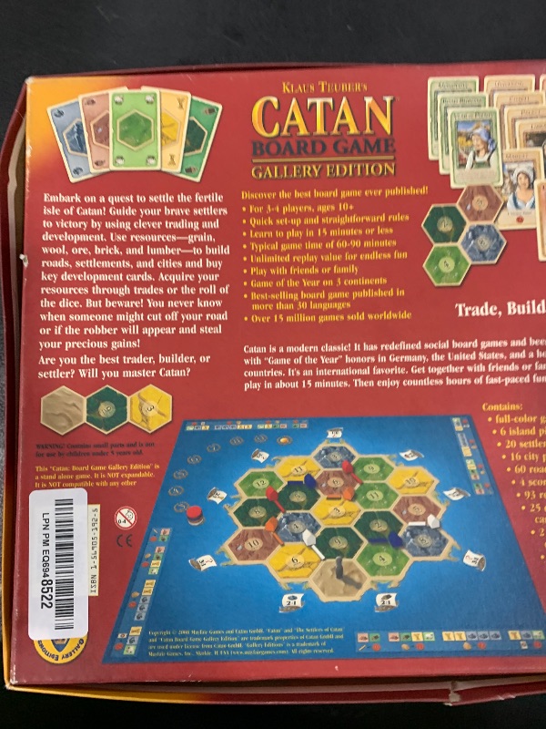 Photo 1 of CATAN Board Game (6th Edition) Trade, Build & Settle in The Classic Strategy Game for Family, Kids & Adults, Ages 10+, 3-4 Players, 60-90 Min Playtime