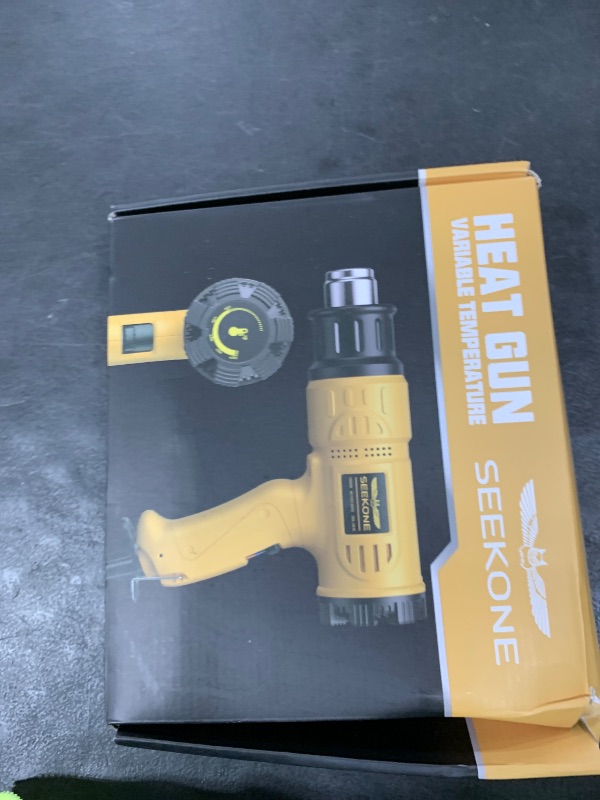 Photo 1 of SEEKONE Heat Gun 1800W 122?-1202??50?- 650??Fast Heating Heavy Duty Hot Air Gun Kit Variable Temperature Control Overheat Protection with 4 Nozzles for Crafts, Shrinking PVC, Stripping Paint(5.2FT)