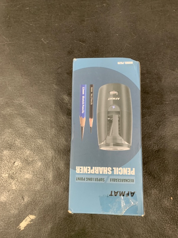 Photo 1 of AFMAT Rechargeable Long Point Pencil Sharpener for Artist, Fast Sharpen & Auto Stop, 8-17mm Super Long Point, Electric Artist Pencil Sharpener for ?6-12mm Charcoal/Drawing/Sketching/Colored Pencils