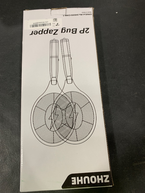 Photo 1 of 2 Pack Electric Fly Swatter, Handheld Bug Zapper Racket for Outdoor & Indoor, Fly Zapper Racket Battery Powered Tennis Mosquito Rackets for Insect