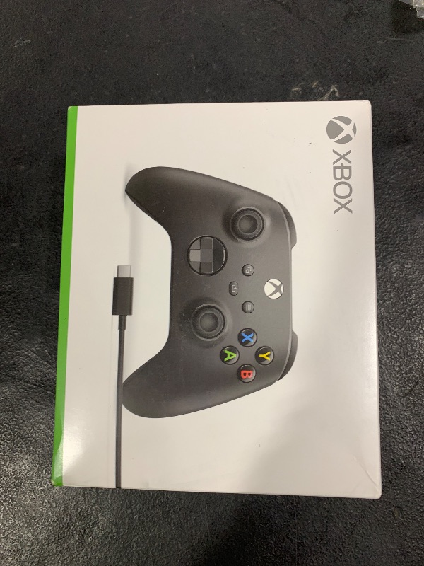 Photo 1 of Xbox Wireless Gaming Controller + USB-C® Cable (2025) – Carbon Black – Play on Xbox, Windows, Android, iOS, FireTV Sticks, Smart TVs, VR Headsets