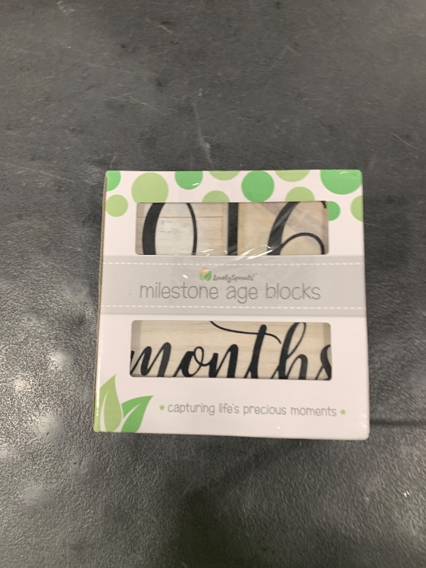 Photo 1 of Premium Solid Wood Baby Milestone Age Blocks + Gift Box | Soft White Stained Natural Pine | Weeks Months Years Grade Newborn Photo Props | Perfect Pregnancy Gift and Keepsake, Month Photos