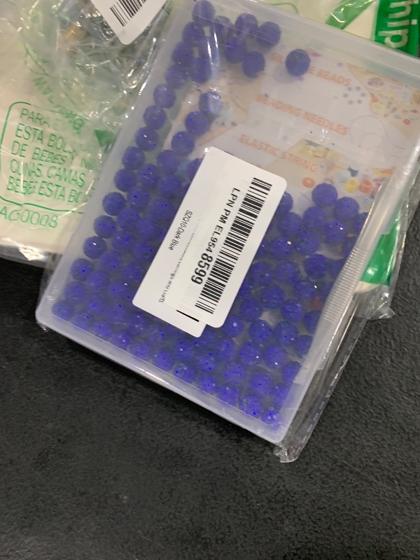 Photo 1 of 120PCS FIVEIZERO Rhinestone Beads for Jewelry Making, 10mm Dark Blue Shiny Round Sparkle Crystal Clay Beads Bulk Sparkly Baseball Necklace Beads for Bracelets and DIY Crafts