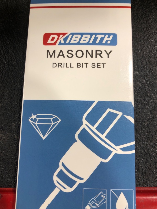 Photo 1 of 10-Piece Masonry Drill Bit Set for Concrete Tile Glass Ceramic Brick,1/8 to 1/2 Inch Drilling Bits with Triangle Handle,Tungsten Steel Alloy Tip.?Black?