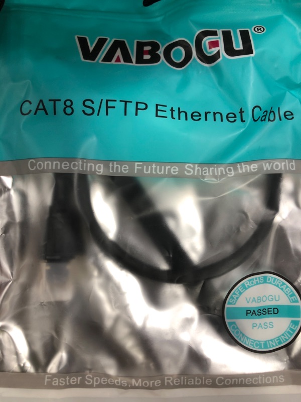 Photo 1 of Cat 8 Ethernet Cable, 1.5Ft 3Ft 6Ft 10Ft 15Ft 20Ft 30Ft 40Ft 50Ft 60Ft 100Ft Heavy Duty High Speed Internet Network Cable, Professional LAN Cable Shielded in Wall, Indoor&Outdoor