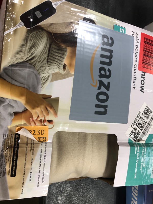 Photo 1 of BLACK+DECKER Heated Blanket Electric Throw, Fleece Electric Blanket, Heating Blanket with 4 Heating Levels, 3H Timer, Auto Shutoff, Fast Heating (50x60 inches, Cream)
