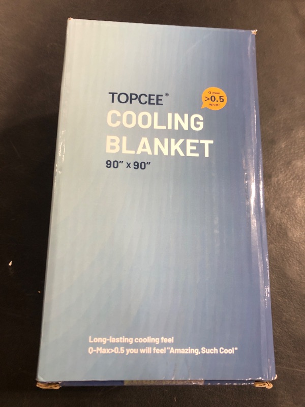 Photo 1 of Topcee Cooling Blanket, Summer Cooling Blankets for Hot Sleepers, Arc-Chill Q-Max>0.5 Cool Fiber, Oeko-TEX 100% Certified, Soft, Breathable, Double-Side Bed Throw,Keep Cool for Adults Kids 90"x90"