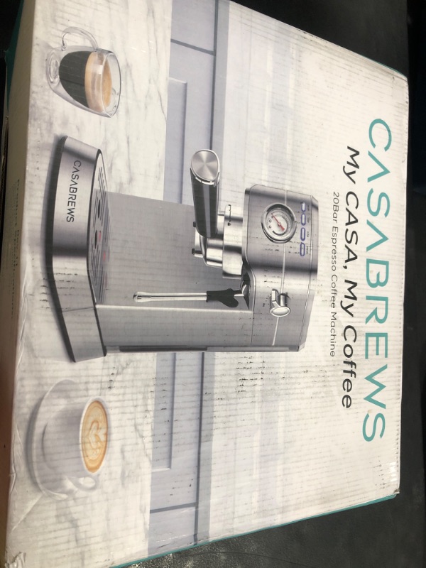 Photo 1 of CASABREWS CM5418 Espresso Machine 20 Bar, Compact Espresso Maker with Steam Milk Frother, Stainless Steel Coffee Machine with 34oz Removable Water Tank for Cappuccino, Latte, Silver