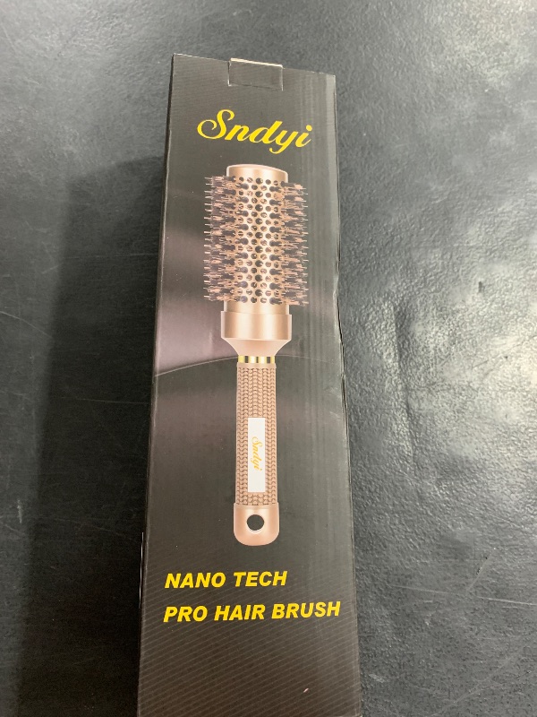 Photo 1 of Round Brush for Blow Drying, Nano Thermal Ceramic & Ionic Tech Hair Brush with Boar Bristles, Professional Round Barrel Brush for Styling, Curling & Straightening by Sndyi (2.9 Inch, Barrel 1.7 Inch)