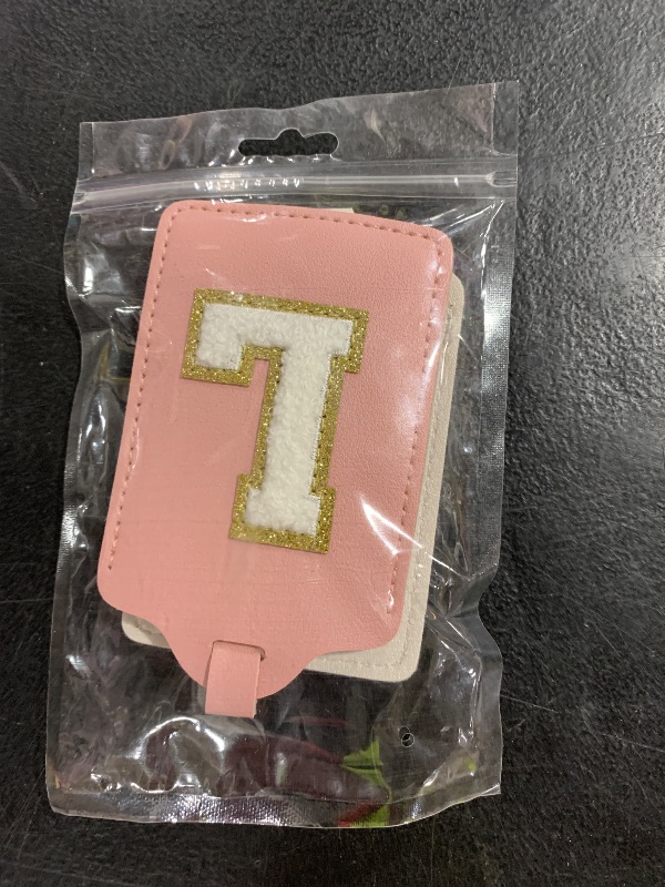Photo 1 of 2PCS Personalized Initial Letter Luggage Tags for Suitcases, Suitcase Identifier Name Baggage Tag, Cute PU Leather Travel Luggage Tags for Men Women Kids Luggage Schoolbags(White-Pink+Pink-White L)