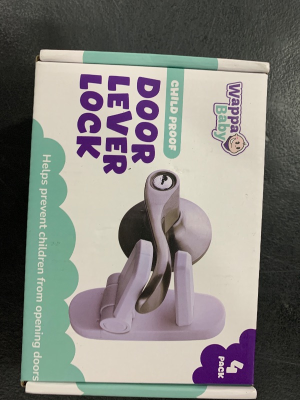 Photo 1 of Door Lever Locks (4 Pack) - Prevents Toddlers from Opening Doors - Durable ABS with 3M Adhesive - Easy One-Hand Operation for Adults, No Tools Needed