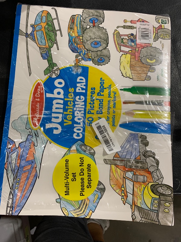 Photo 1 of Melissa & Doug Jumbo 50-Page Kids' Coloring Pads 3-Pack - Animals, Vehicles, and Multi-Themed - FSC Certified