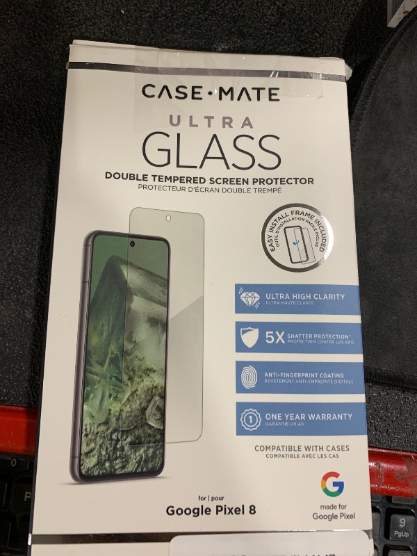 Photo 1 of Case-Mate Google Pixel 8 Ultra Screen Protector - 6.2 Inch - Anti-Scratch Tempered Glass w/ 5x Shatter Protection - Durable 9H Glass w/Installation Frame, High Clarity, Case Friendly, Easy Apply