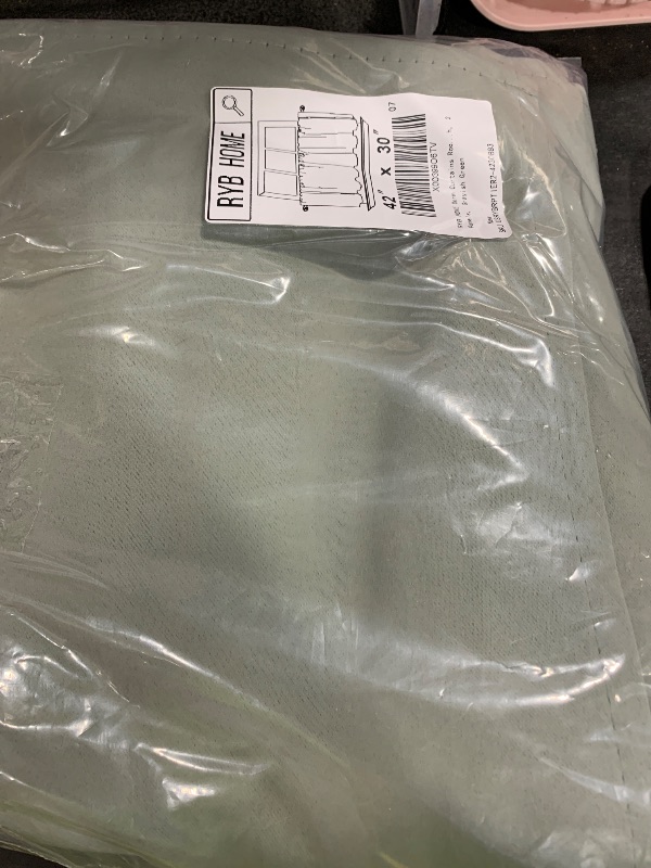 Photo 1 of RYB HOME Dorm Curtains Room Darkening, 30 inch Length Privacy Window Treatment Thermal Insulated Covers for Shortage Room Studio Nursery, W42 x L30 inch, 2 Panels, Grayish Green