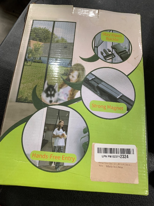 Photo 1 of Magnetic Screen Door -Fit for Door Size:32x80 Inch, Hands Free Mesh Partition, Heavy Duty Screen Door Mesh Curtain Keeps Bugs Out, Frame Hook & Loop, Pet and Kid Friendly, Itself Size 34x82
