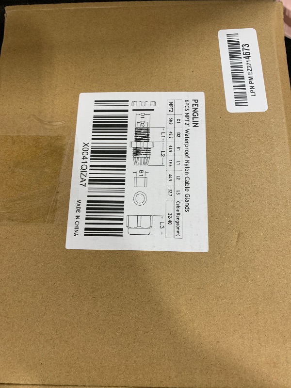 Photo 1 of Cable Glands-PENGLIN 2” NPT Nylon Cable Connector,IP68 Waterproof Strain Relief Cord Adjustable Connector With Gaskets for Electrical Box (2 Inch (6-Pack))