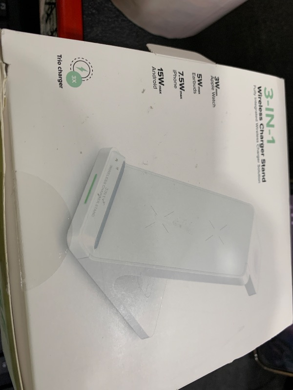 Photo 1 of Wireless Charging Station, 3 in 1 Fast Wireless Charger Stand for Multiple Devices Apple Watch Ultra Series 10 9 8 7 6 SE 5 4 3 2, iPhone 16 15 14 13 12 11 Pro Max/Plus/Mini/X/XS/Max/XR/SE, Airpods