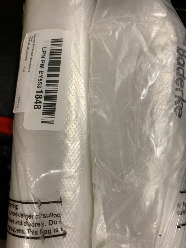Photo 1 of Baderke 40 Pcs Shredder Bags 15 Gallon Paper Shred Waste Bags 26'' x 30'' White Clear Trash Can Liners for Small Shredders