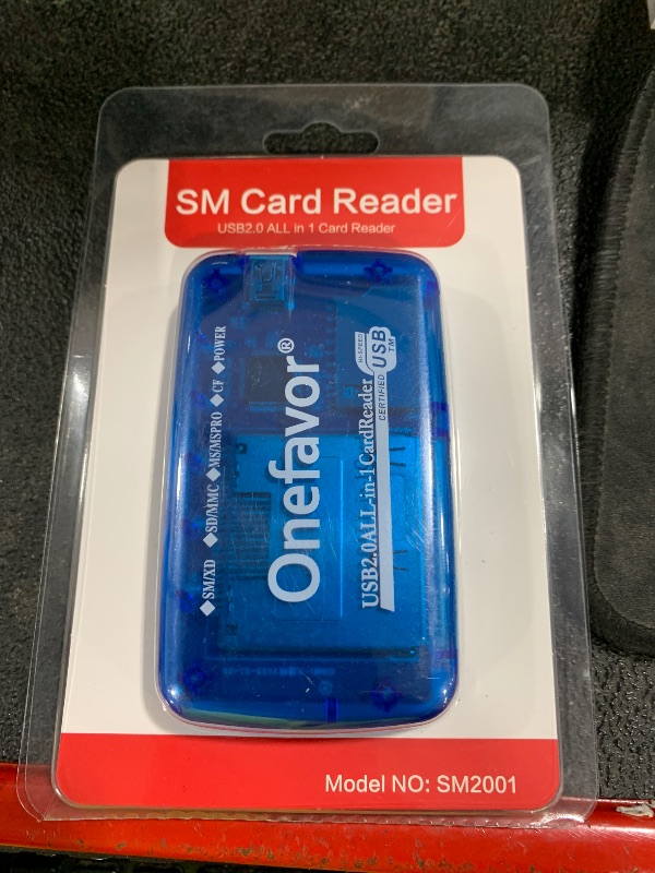 Photo 1 of Onefavor SmartMedia Cards Reader Writer, All-in-1 USB Universal Multi Card Adapter Slim Hub Read Smart Media SD, XD, CF, MMC, MS Pro Duo, Camera Flash Memory Cards Reader for Windows, Mac, Linux