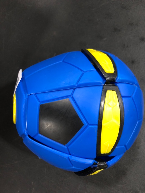 Photo 1 of UFO Magic Ball, Portable Flying Toys Creative Fly Saucer Stomp Magic Balls, Decompression Flying Flat Disc Balls Toy for Childrens Outdoor Sports Kids Gift (Football Blue)