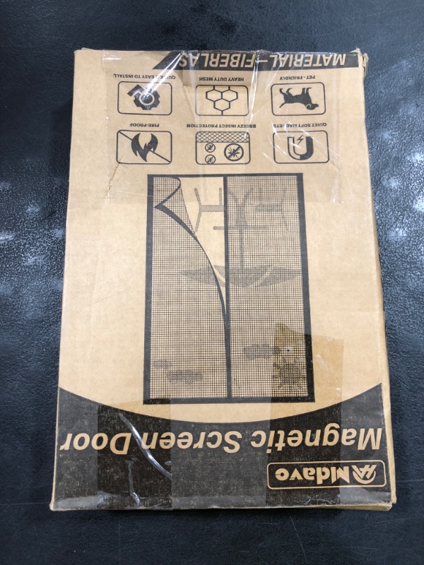 Photo 1 of Magnetic Screen Door?Fiberglass Screen Door Mesh?Keep Bugs Out, Heavy-Duty Mesh Curtain,Pet and Kid Friendly, Works with Front Doors, Sliding Doors?36x80 Inch Fiberglass