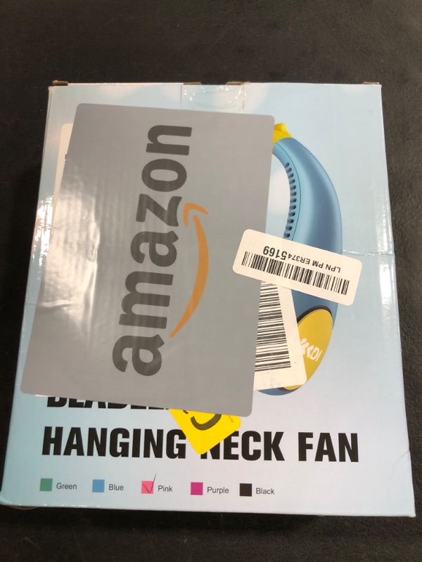 Photo 1 of Kids Neck Fan, Portable Bladeless Fans for Kid 4-14Y Girls & Boys, 2600mAh USB Personal Mini Cooling Fan for Travel/Camping/Study, 4 Speeds, Lightweight, Compact, Perfect Summer Gifts for Kids