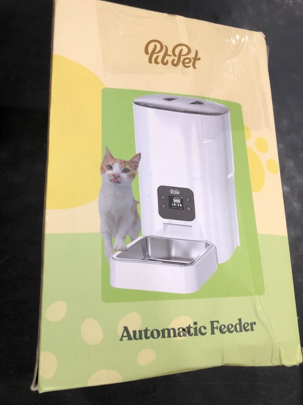Photo 1 of Smart Automatic Cat Feeder - 6-L Reliable Automatic Cat Food Dispenser with Display LCD Screen for Easy Set Up - (White)