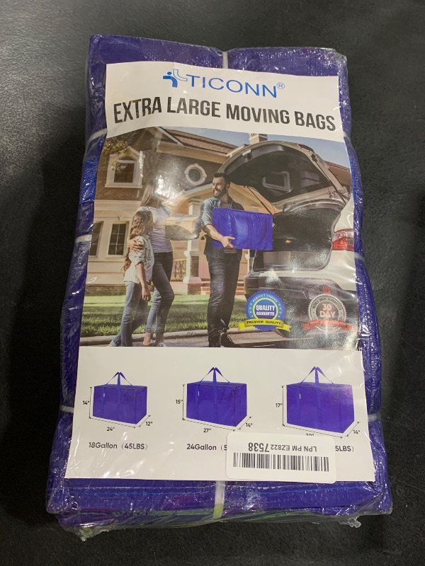 Photo 1 of TICONN 6 Pack Extra Large Moving Bags with Zippers & Carrying Handles, Heavy-Duty Storage Tote Moving Boxes for Space Saving