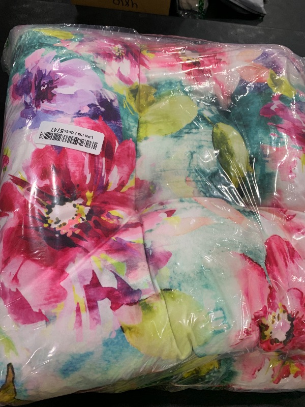 Photo 1 of Makimoo 2-Pack Outdoor/Indoor Wicker Patio Seat Cushion Pad with Ties - Weather Resistant, Dining Chair Cushion, 17" x 17"(Watercolor Flowers)