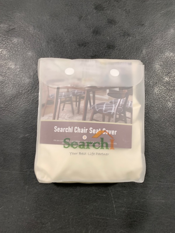 Photo 1 of SearchI Waterproof PU Leather Seat Covers for Dining Chairs, 2 Pack Stretch Dining Room Chair Seat Covers, Kitchen Chair Seat Covers Protectors (Cream)