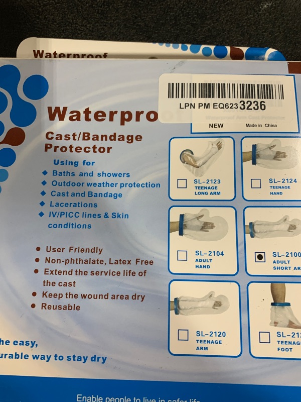 Photo 1 of UpGoing Cast Covers for Shower Arm Adult Waterproof Cast Cover Shower Protector Bag for Wound Arm, Hands, Wrists, Elbow, Finger to Keep Wounds Dry, Reusable Durable