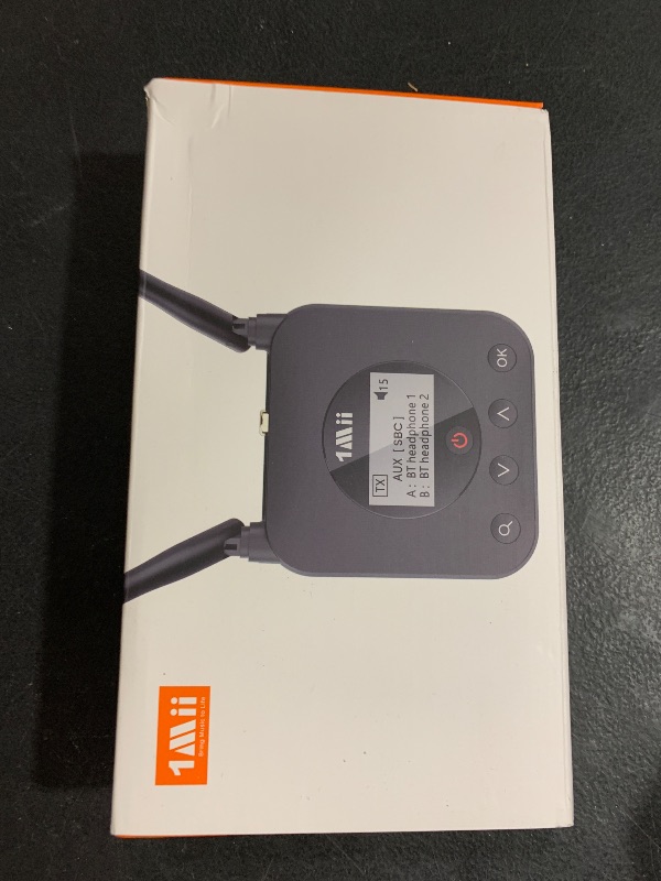 Photo 1 of 1Mii B06TX+ Long Range Bluetooth 5.2 Transmitter for TV/PC/Projector to 2 Wireless Headphones/Speakers, Bluetooth Adapter for TV w/Screen Display Plug n Play, aptX Low Latency & HD Audio