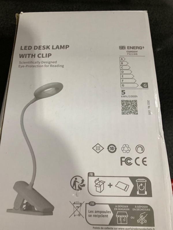 Photo 1 of HECDSTLY Clip on Light Rechargeable with Large Clamp, Battery Operated Bed Headboard Reading Lamp - 5 Colors 5 Brightness, Flexible Arm Book Light at Night for Kids Desk Bunk Metal Bed Frame (Black)