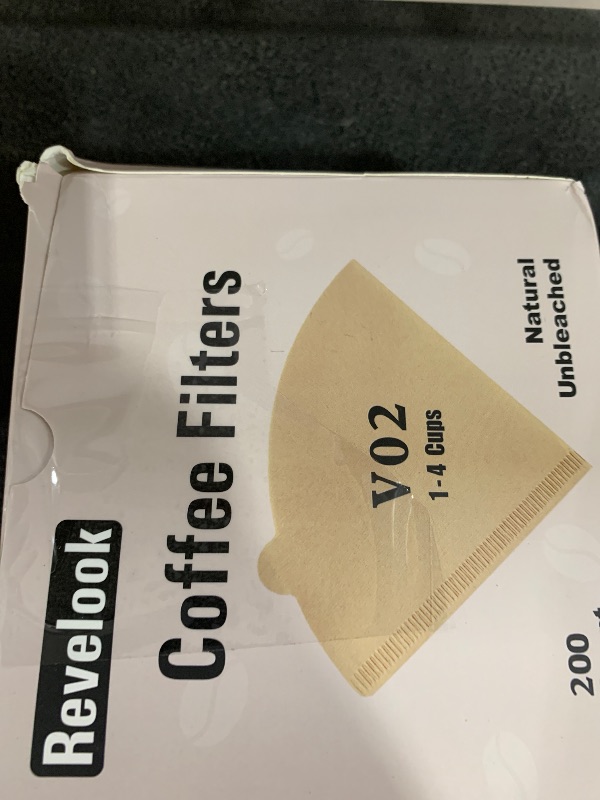 Photo 1 of Cone Coffee Filters Size 02, 200 Count 1-4 Cups Unbleached V02 Disposable Coffee Filter Paper, Compatible with Conical Shaped Pour Over Coffee Dripper and Drip Coffee Maker