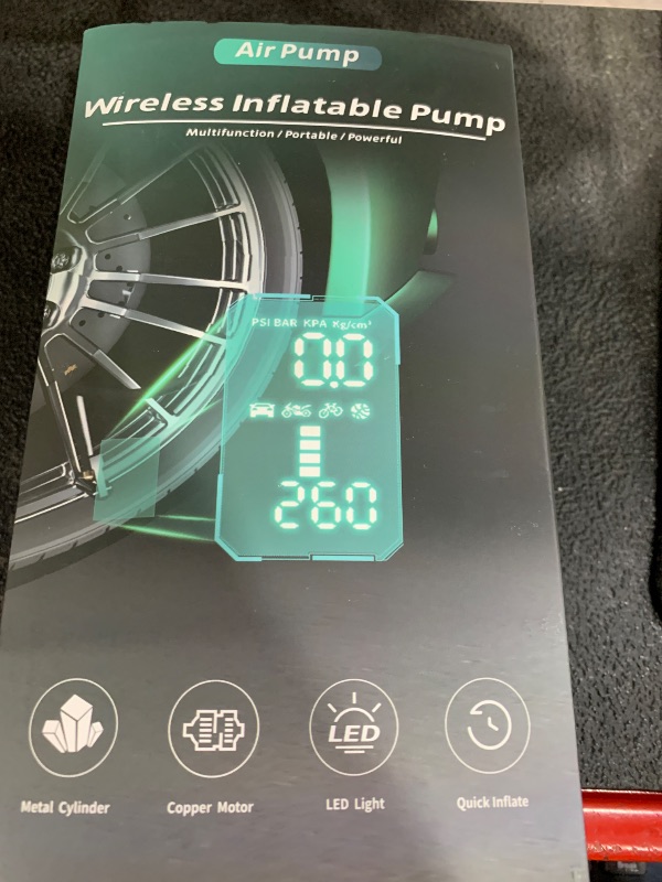 Photo 1 of Tire Inflator Portable Air Compressor, 150PSI & 25000mAh air Pump for car Tires with Tire Pressure Gauge Led Light, 2X Faster Cordless Tire Pump for Car, Motorcycle, Bicycle and Ball