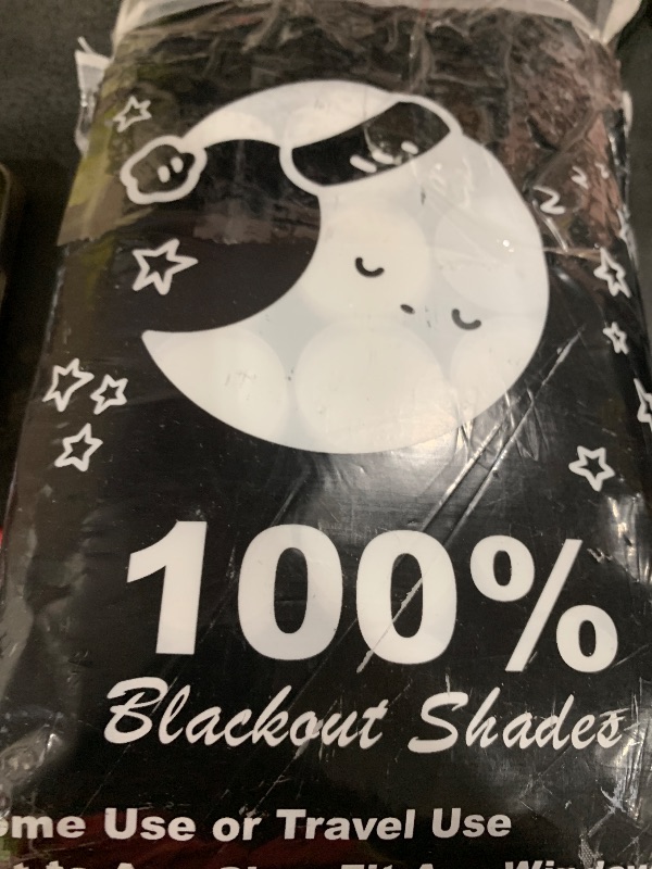 Photo 1 of Blackout Shades, (157" x 57") Portable Blackout Curtains, 100% Blackout Material Temporary Blackout Blinds for Baby Nursery, Bedroom, Dorm Room, or Travel Use