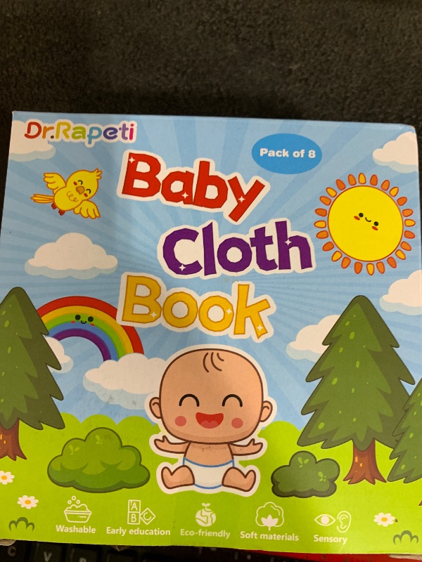 Photo 1 of Dr.Rapeti Soft Cloth Books Baby Books Bath Books 8-Pack for Baby Infant Toddler Kid Crinkle Washable Chewable Early Educational Preschool Learning Giftable