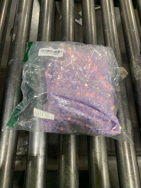 Photo 1 of Sequin Iridescent Table Runner 25x120 Inches Purple Table Runners Sparkly Lavender Fabric Mermaid Party Decorations