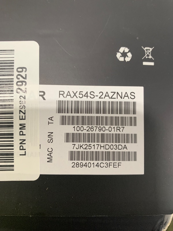 Photo 1 of NETGEAR Nighthawk 6-Stream Dual-Band WiFi 6 Router (RAX54S) – Security Features, AX5400 Wireless Speed, Up to 5.4 Gbps, Covers up to 2,500 sq. ft., 25 Devices - 1-Year Armor Subscription Included