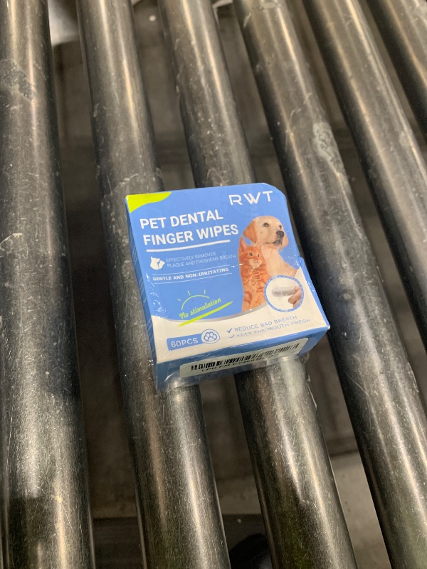 Photo 1 of RWT Dog Dental Care Wipes, Cat & Dog Teeth Cleaning Wipes Reduces Plaque and Tartar, Freshens Breath, Disposable Finger Dental Wipes - 60 Count