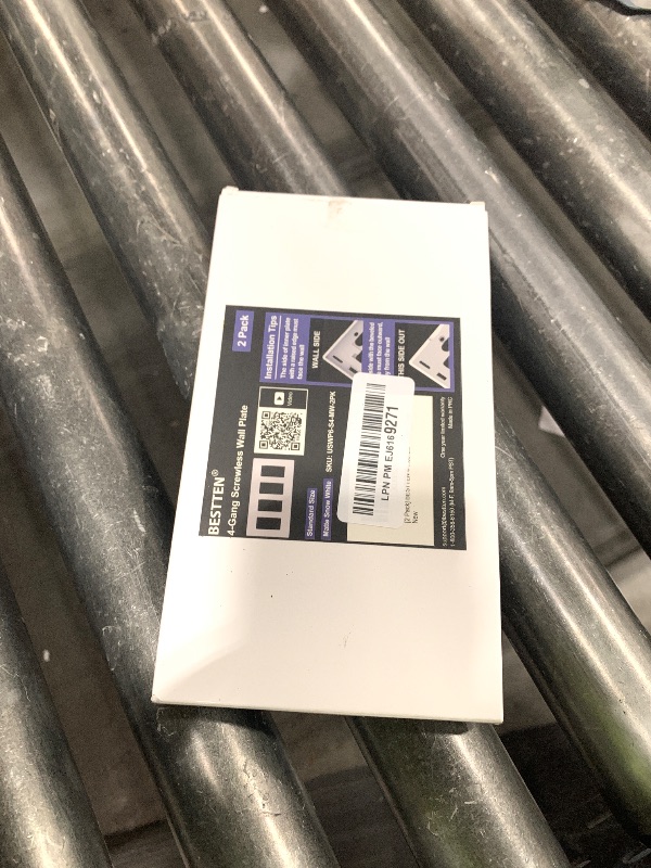 Photo 1 of (2 Pack) BESTTEN USWP6 Matte Snow White 4-Gang Screwless Wall Plate, Decorator Outlet Cover, for Light Switch, Dimmer, USB, GFCI, Receptacle, H4.69” x W8.35”, UL Listed