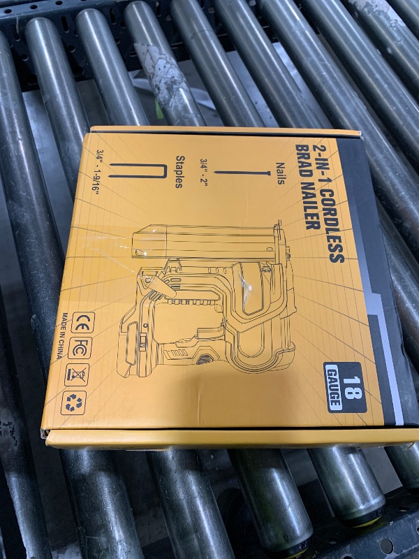 Photo 1 of Cordless 2" Brad Nailer for Dewalt 20V Battery (No Battery), 2-in-1 Electric Nail Gun/Staple Gun, 18 Gauge Nail Gun Battery Powered with 1000 Nails for Wood Carpentry, Adjustable Depth, 2 Modes