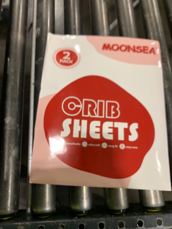 Photo 1 of Crib Sheets for Boys or Girls 2 Pack, Fitted Crib Sheet for Standard Size Crib and Toddler Mattresses, Soft and Breathable Material, Grey & White