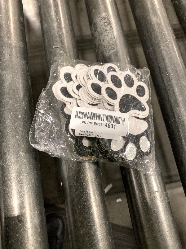 Photo 1 of Weecent 36 Pcs Paw Cupcake Toppers Glitter Dog Paw Cake Decorations Black White Glitter Puppy Cupcake Toppers for Baby Shower Boys Girls Birthday Party Cake Supplies (2 Styles)