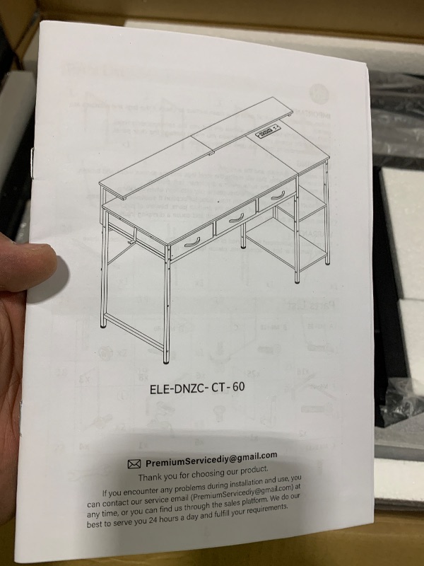 Photo 1 of 60" COMPUTER DESK
 W/ 3 DRAWERS AND POWER OUTLETS