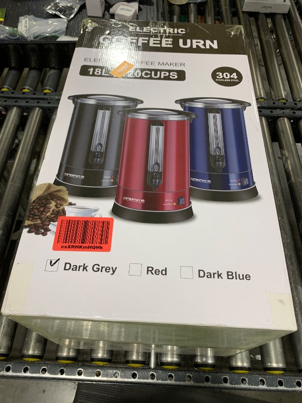 Photo 1 of  HOMOKUS Commercial Coffee Urn,120 Cup Commercial Coffee Maker,18L Double Wall Stainless Steel Large Hot Coffee Dispenser Hot Water Urn,1500W Quick Brew Electric Coffee Percolator (BlACK) 