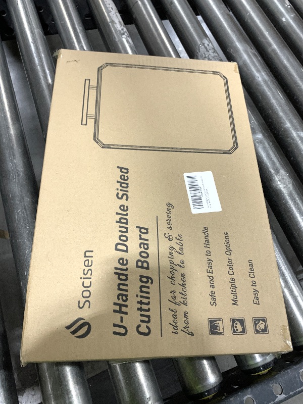 Photo 1 of Socisen Stainless Steel Cutting Board, Non Toxic Cutting Board for Kitchen, Double Sided Chopping board Stainless Steel/Wheat Straw PP Large Chopping Meat/Vegetables 16 * 11 Inch Easy to Clean