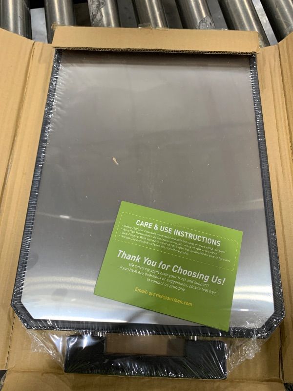 Photo 1 of Socisen Stainless Steel Cutting Board, Non Toxic Cutting Board for Kitchen, Double Sided Chopping board Stainless Steel/Wheat Straw PP Large Chopping Meat/Vegetables 16 * 11 Inch Easy to Clean